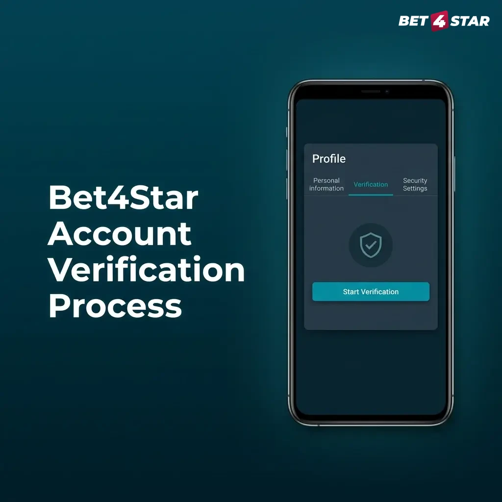 Bet4Star account verification process showing steps for ID, address, payment, and funds proof submission