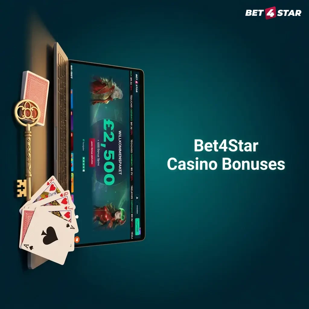 Bet4Star Casino bonus offers including welcome deposit match, free spins, reload, cashback, and VIP rewards