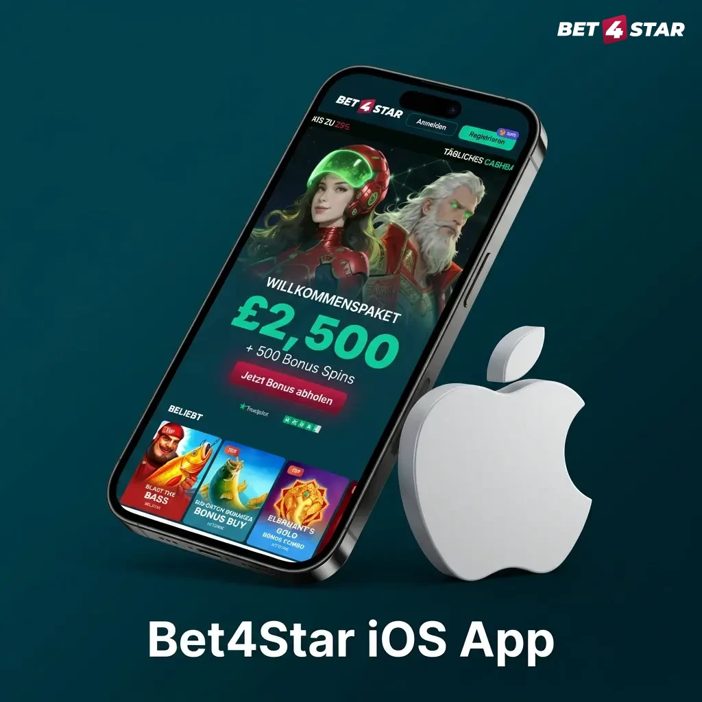 Bet4Star iOS app interface on iPhone and iPad showing sports betting and live casino features