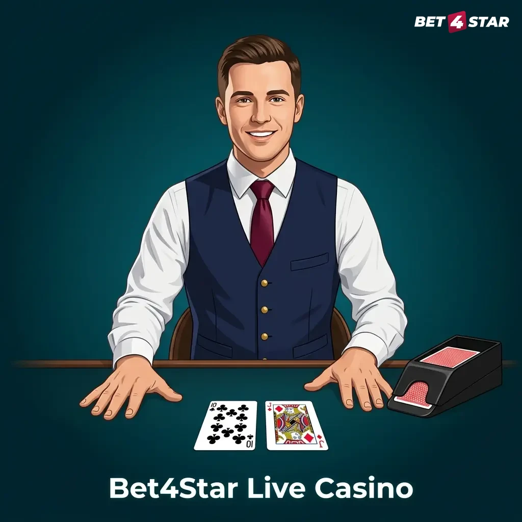 Live casino dealer at Bet4Star streaming real-time blackjack, roulette, and baccarat games to players online