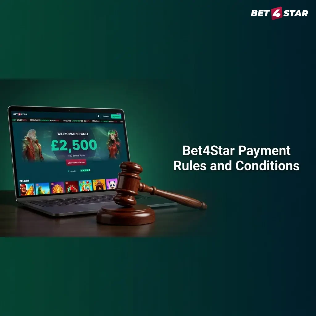 Bet4Star payment rules covering verification, limits, methods, bonuses, and processing times for deposits and withdrawals