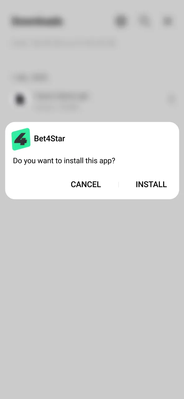 Find the Bet4Star APK, press it and finish the installation process.