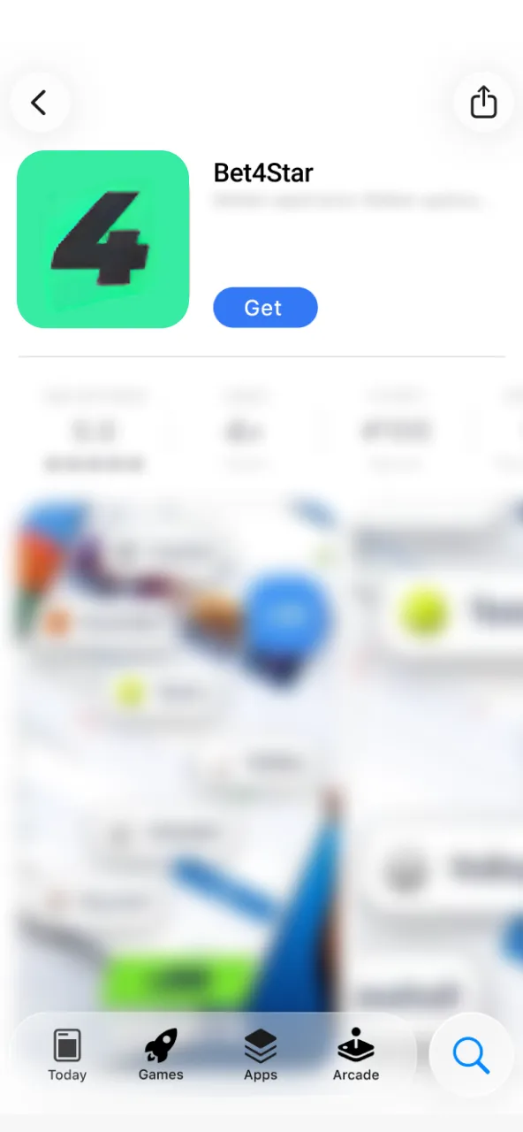 Select Get and your device will download Bet4Star automatically.