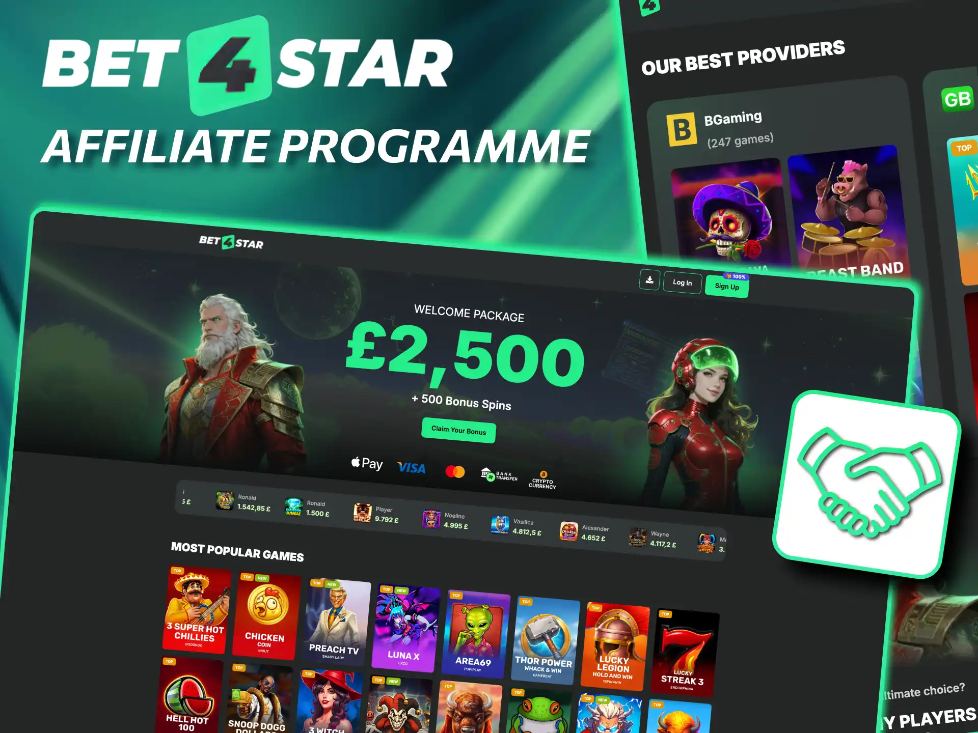 Bet4Star affiliate programme earn commissions by referring new players.