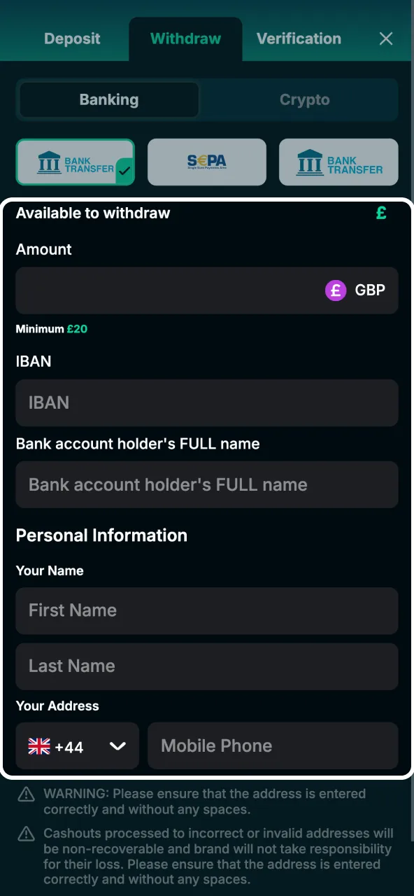 Withdrawal sums on Bet4Star must fit within the platform’s limits.
