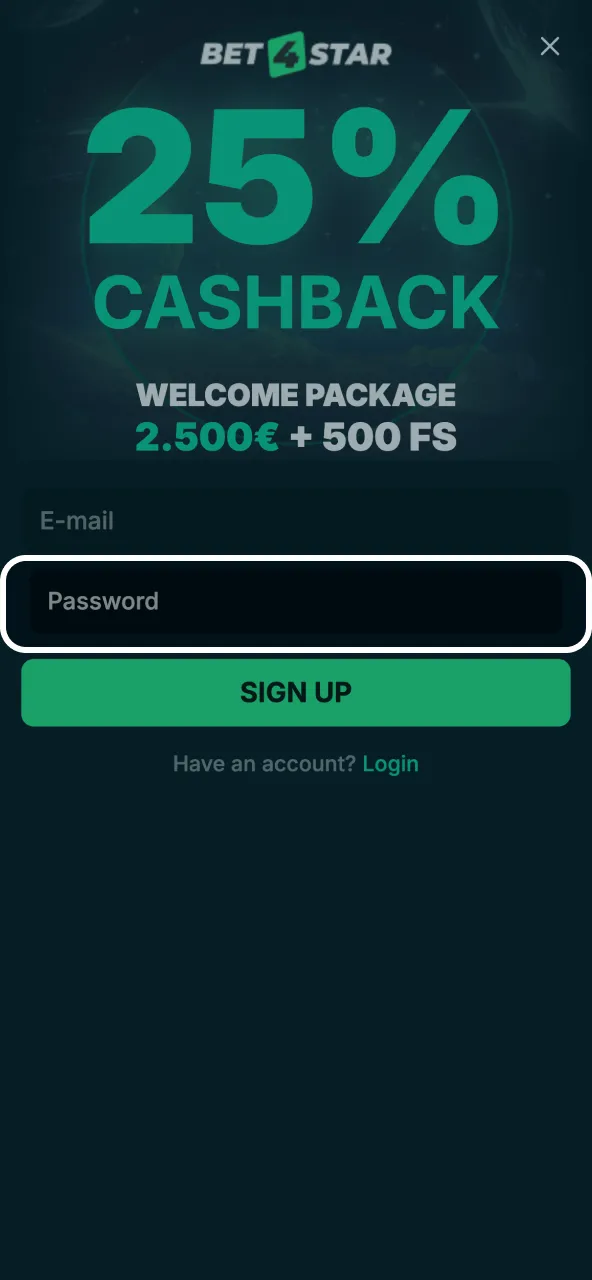 Account access on Bet4Star relies on a strong password and chosen username.